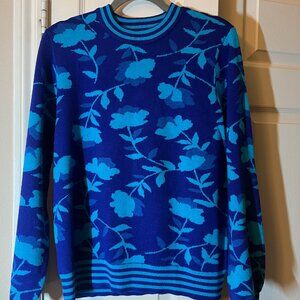 NWT Women's Sugarlips Sweater - Floral Shades of Blue - Medium